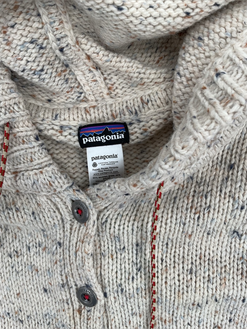 Patagonia Ranchito Hoody 50995 Lambswool Wool Blend Sweater Hoodie Medium - Picture 8 of 14